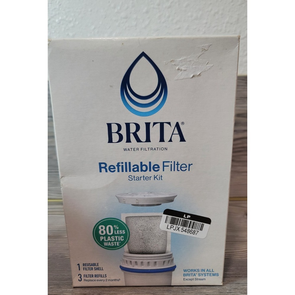 brita water filter Starter Kit New 1 filter shell / 3 filter refills